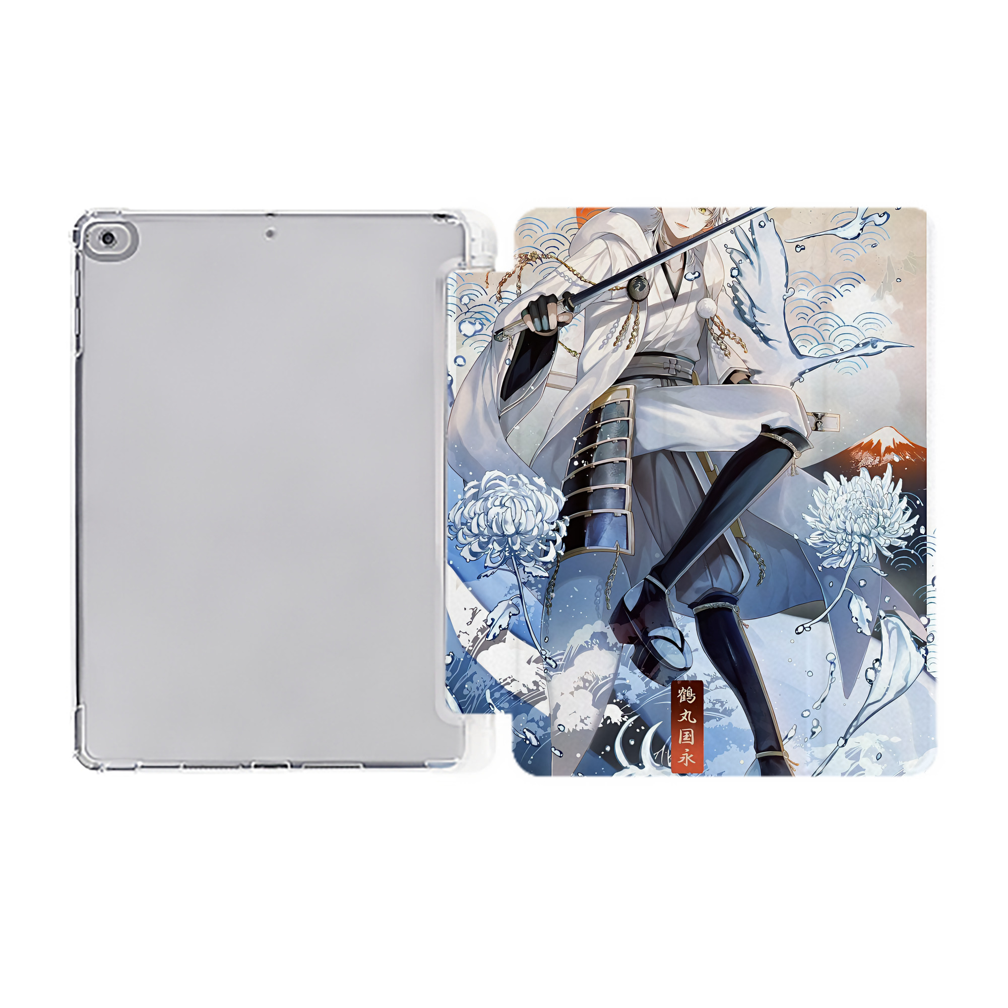 刀剣乱舞 Touken Ranbu IPad ケース ペン収納付き 三つ折りスタンド PUレザー×シリコン 対応機種9.5/10.5/10.9インチ